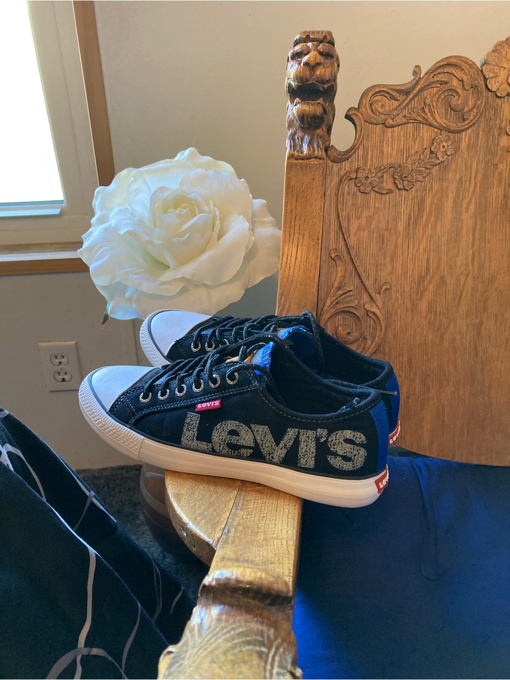 Levi's Kids Black & White Low-Top Canvas Sneakers